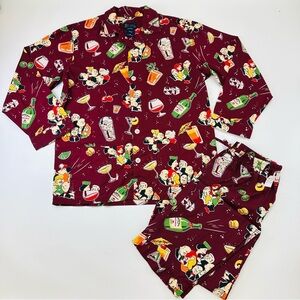 Nick and Nora NEW cocktail party PJs Men’s Medium cotton wine Sleepwear
